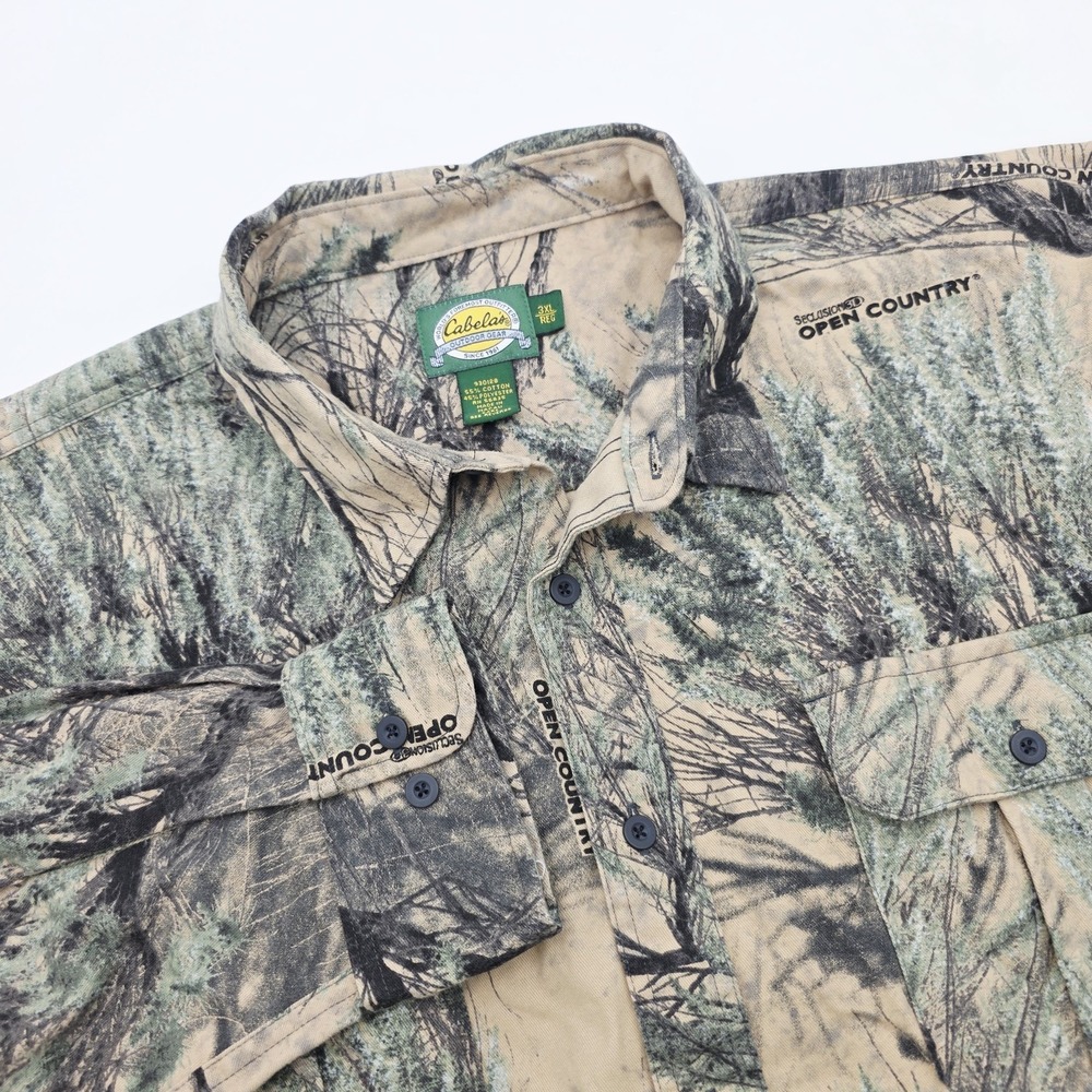 Cabela's Shirt Men's 3XL Reg Open Country Seclusion 3D Camouflage Button Hunting